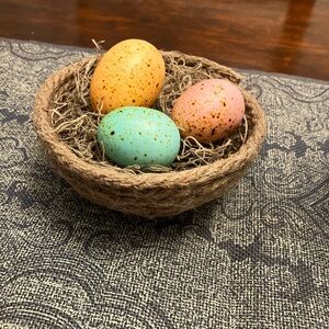 Set of 2 handmade bird nest decorations